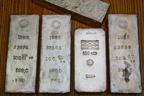 Assortment of 100 Ounce Silver Bullion Bars - Precious Metals