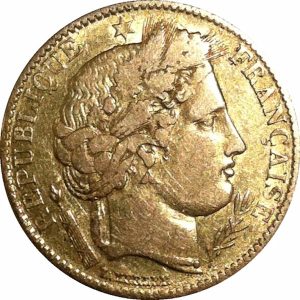 Pièce 10 Francs Or Cérès 1850 & 1851 Recto