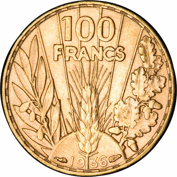 Pièce 100 Francs Or Bazor verso