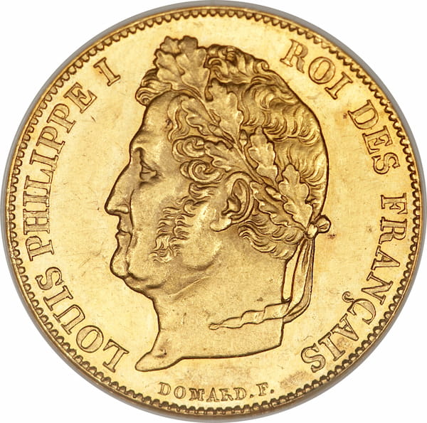 Pièce 20 Francs Or Louis Philippe I Lauré Recto