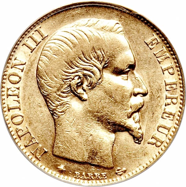 Pièce 20 Francs Or Napoléon III Tête Nue Recto