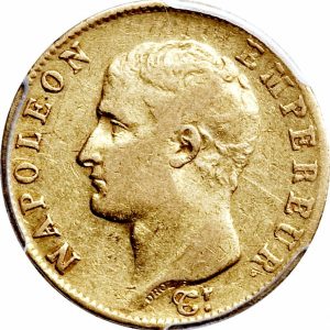Pièce 20 Francs Or Napoléon Ier 1806 et 1807 Recto