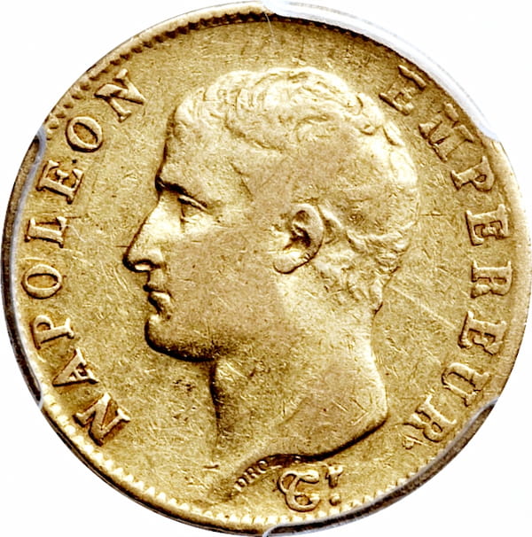 Pièce 20 Francs Or Napoléon Ier 1806 et 1807 Recto