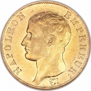 Pièce 40 Francs Or Napoléon Ier 1806 et 1807 Recto