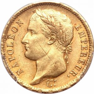 Pièce 40 Francs Or Napoléon Ier 1807 et 1808 Recto