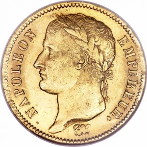 Pièce 40 Francs Or Napoléon Ier 1809 à 1813 Recto