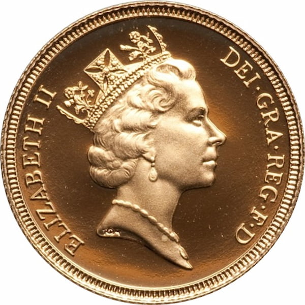 Pièce Or Souverain Elizabeth II de 1985 à 1997 - 3ème Effigie