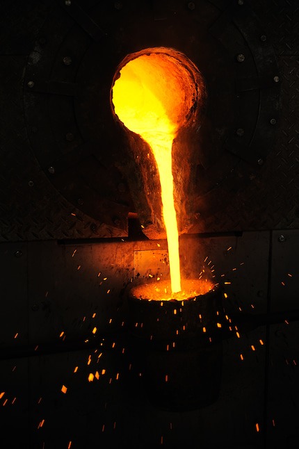 gold melted in foundry
