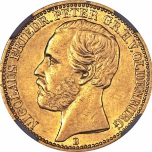 Pièce 10 Mark Or Nicolaus Friedrich Peter 1874 Recto