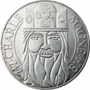 Pièce 100 Francs Charlemagne 1990 Recto