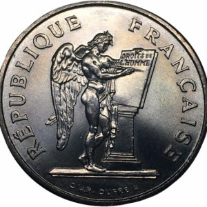 Pièce 100 Francs Droits de l'Homme 1989 Recto