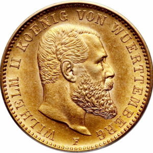 Pièce 20 Mark Or Wilhelm II 1894 à 1914 Recto
