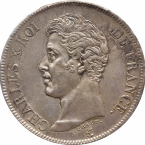 Pièce 5 Francs Charles X 1824 à 1826 Recto