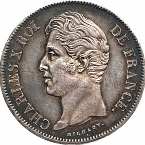 Pièce 5 Francs Charles X 1827 à 1830 Recto