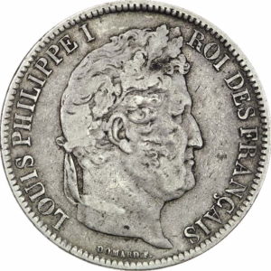 Pièce 5 Francs Louis Philippe Tête Laurée Recto