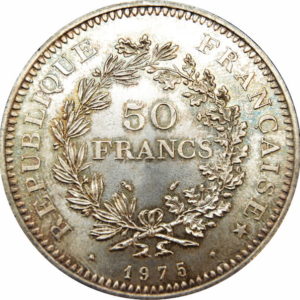 Pièce 50 Francs Hercule 1974 Hybride Recto