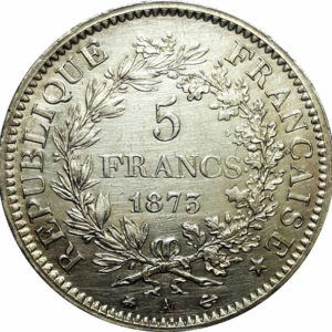 Pièce 5 Francs Hercule 1870 et 1871 Recto