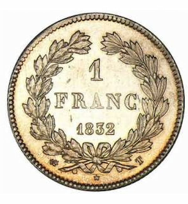 Pièce 1 Franc Louis Philippe 1er 1832 à 1848 verso