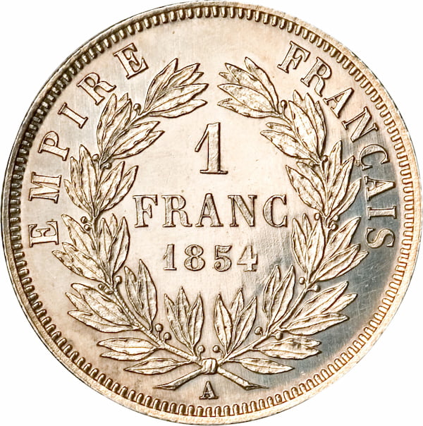 Pièce 1 Franc Napoléon III Tête Nue verso