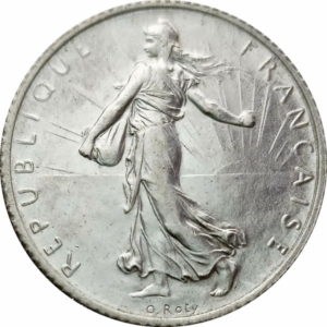 Pièce 1 Franc Semeuse 1898 à 1920 recto