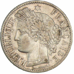 Pièce 2 Francs Cérès 1870 et 1871 recto