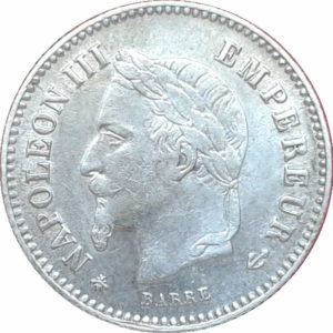 Pièce 20 Centimes Napoléon III 1867 et 1868 recto