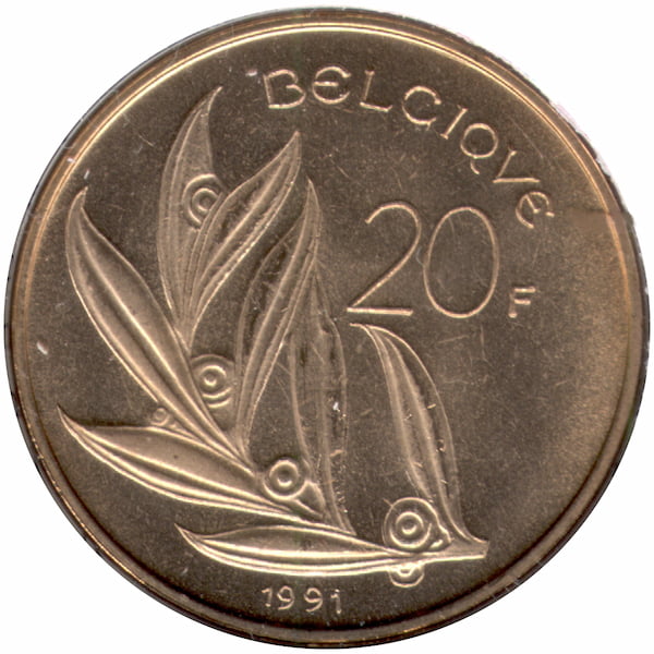 Pièce 20 Francs - Baudouin Ier en français Verso