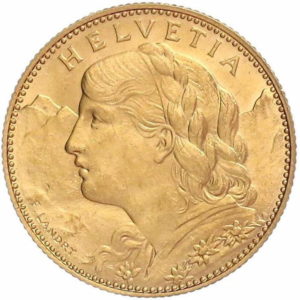 Piece Or 10 Francs 1911 à 1922 - Vreneli Recto