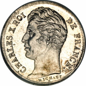 Pièce demi Franc Charles X 1825 à 1830 recto