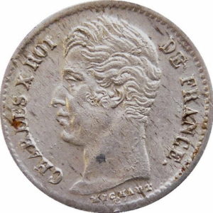 Pièce quart Franc Charles X 1825 à 1830 recto