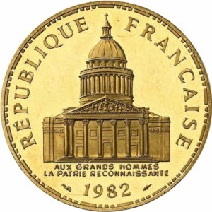 Pièce 100 Francs Or Panthéon BE Recto