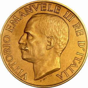 Pièce 100 Lires Or Victor Emmanuel III 1923 Recto