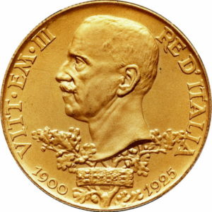 Pièce 100 Lires Or Victor Emmanuel III 1925 Recto