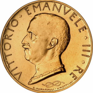 Pièce 100 Lires Or Victor Emmanuel III 1931 à 1933 Recto