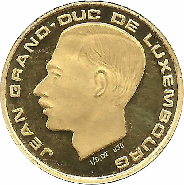 Pièce 20 Francs Or 1989 - 150ème anniversaire de l'indépendance du Luxembourg Recto