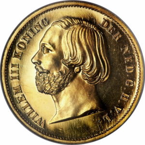 Pièce 20 Gulden Or William III 1850 à 1853 Recto