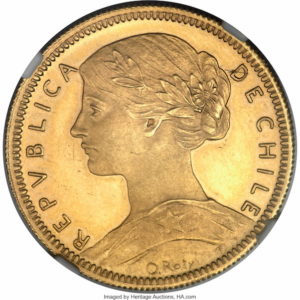 Pièce 20 Pesos Or 1896 à 1917 Recto