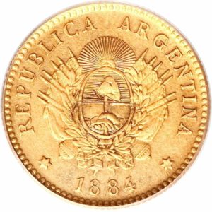 Pièce 2,5 Pesos Or 1881 à 1884 Recto