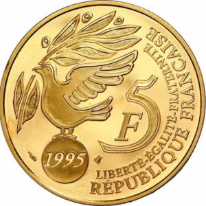 Pièce 5 Francs Or ONU 1995 Recto