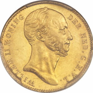 Pièce 5 Gulden Or Willem II 1843 Recto