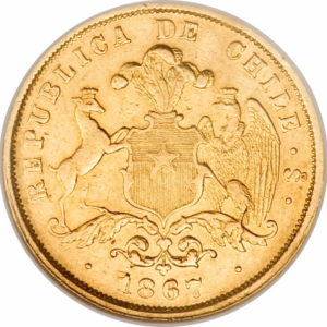 Pièce 5 Pesos Or 1851 à 1877 Recto