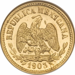 Pièce 5 Pesos Or 1870 à 1905 Recto