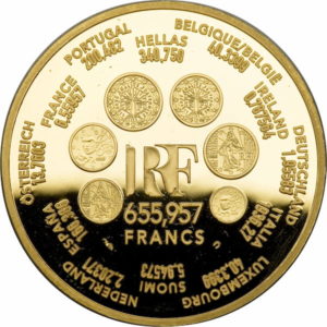 Pièce 655,957 Francs Or Europa 2001 Recto