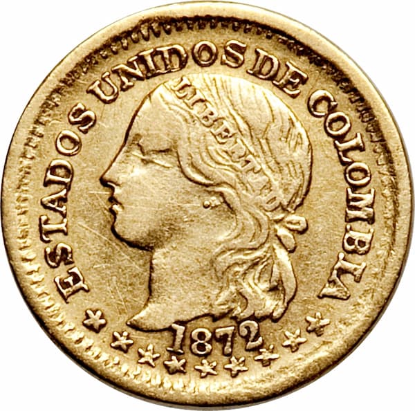 Pièce 1 Peso Or Colombie 1871-1878