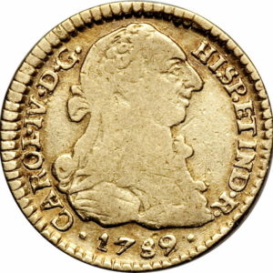 Pièce 1 Escudo Or Carlos IV Colombie 1792 à 1808