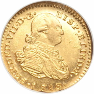 Pièce 1 Escudo Or Ferdinand VII 1808 à 1820