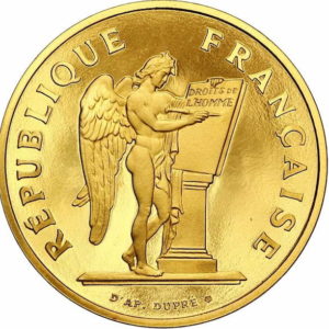 Pièce 100 Francs Or Droits de l'Homme 1989