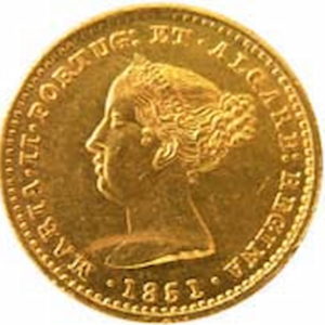 Pièce 1000 Reis Or 1851