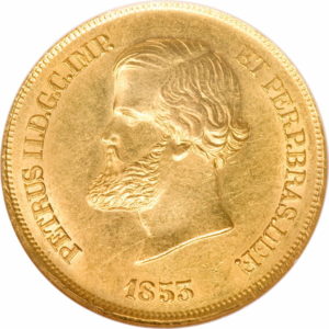 Pièce 10000 Reis Or Pedro II 1853 à 1889 v