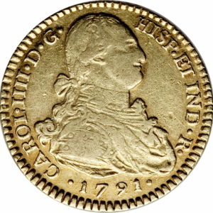 Pièce 2 Escudos Or Carlos IV 1791 à 1806